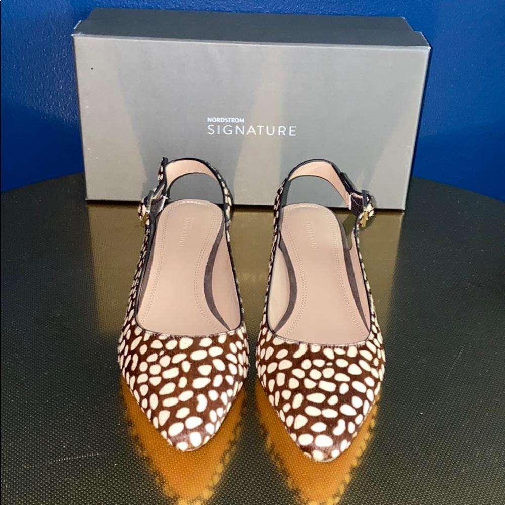 Chocolate Calf Hair Sling Backs